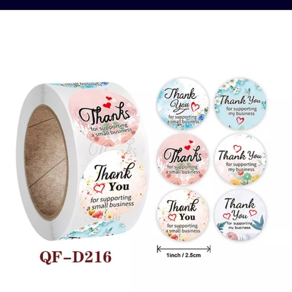 1000pcs. 2 Rolls 1 inch 6 Designs